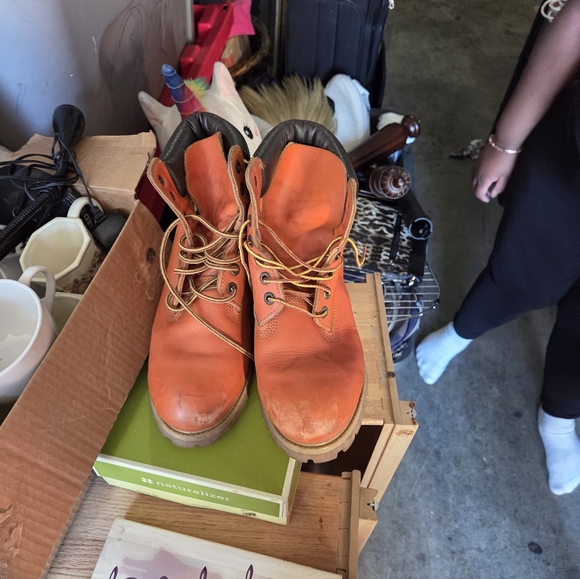 Timberland Orange Leather Boots - Picture 1 of 3